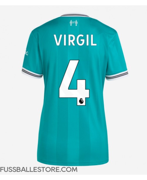 Günstige Liverpool Virgil van Dijk #4 3rd trikot Damen 2025-26 Kurzarm Günstige Liverpool Virgil van Dijk #4 3rd trikot Damen 2025-26 Kurzarm